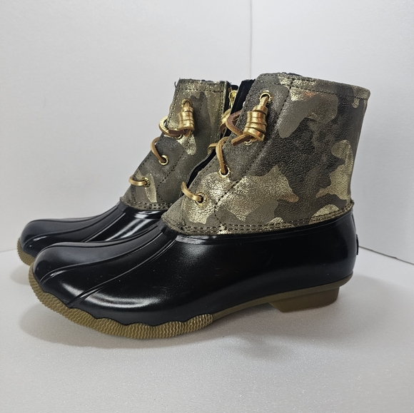 Sperry Women's Saltwater Metallic Camo Duck Boot Size 8 - Picture 2 of 5